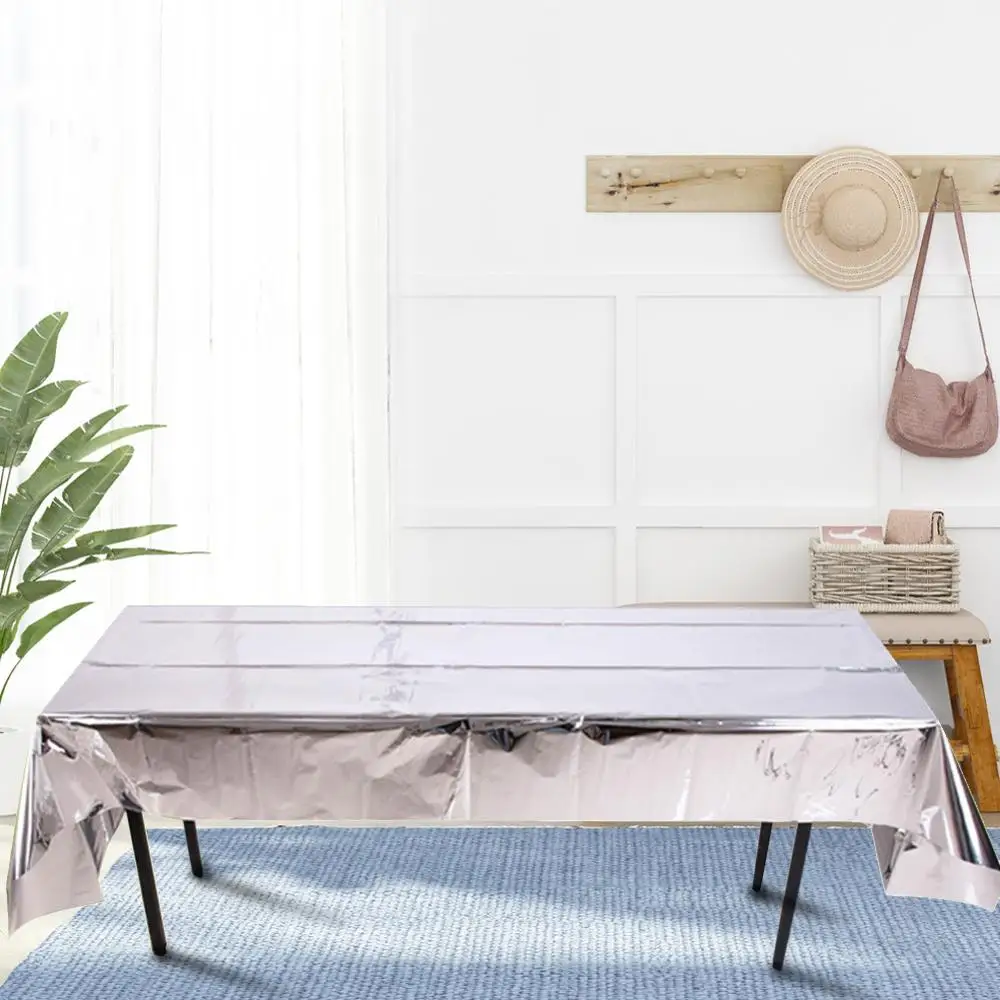 Блестящая скатерть с блестками прямоугольная розовое золото/искусственная кожа