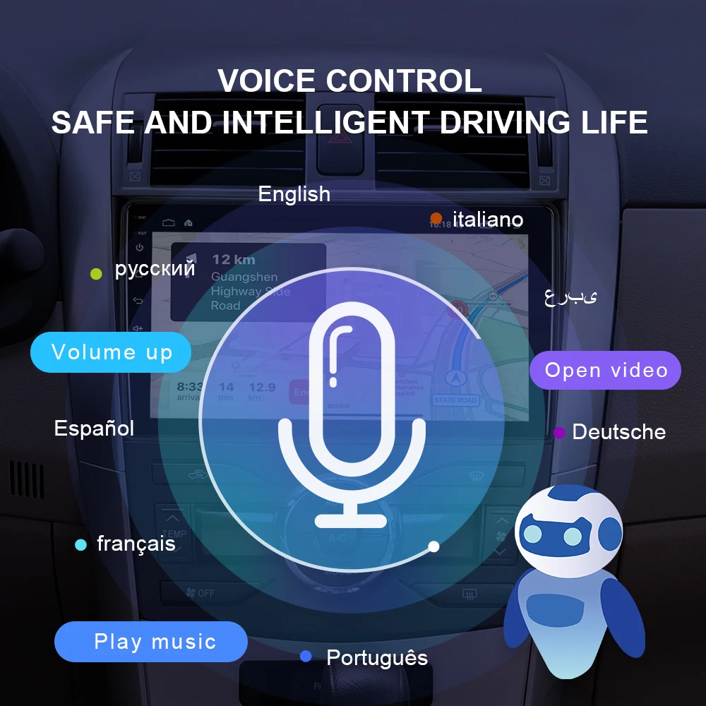 Автомагнитола ISUDAR V72 Android 10 для Toyota Corolla E140 E150 2007 2008- GPS 4G Net QLED голосовое управление