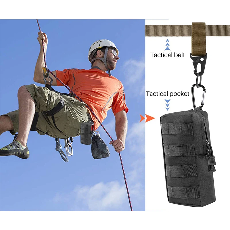 Nylon Tactical Gear Clip Band Carabiner Keychain Hook Belt Webbing with Strap Military Utility Hanger for Outdoor Activities | Спорт и