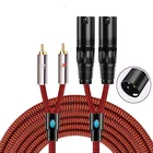 Двойной 3pin XLR к 2 RCA Штекерный аудиокабель для усилителя динамика DVD плеера смешивающая консоль HiFi стерео звуковая система экранированные шнуры