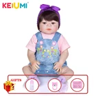 KEIUMI 23 дюйма Новое поступление куклы Новорожденные девочки полностью силиконовые виниловые 57 см реалистичные куклы Новорожденные коллекция подарок на день рождения