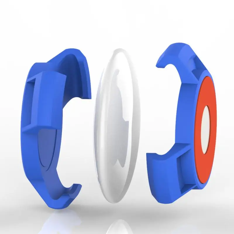 

New Suitable For Apple Airtags Locator Simple Solid Color Silicone Protective Sleeve Metal Ring Buckle Sports Soft Plastic Shell