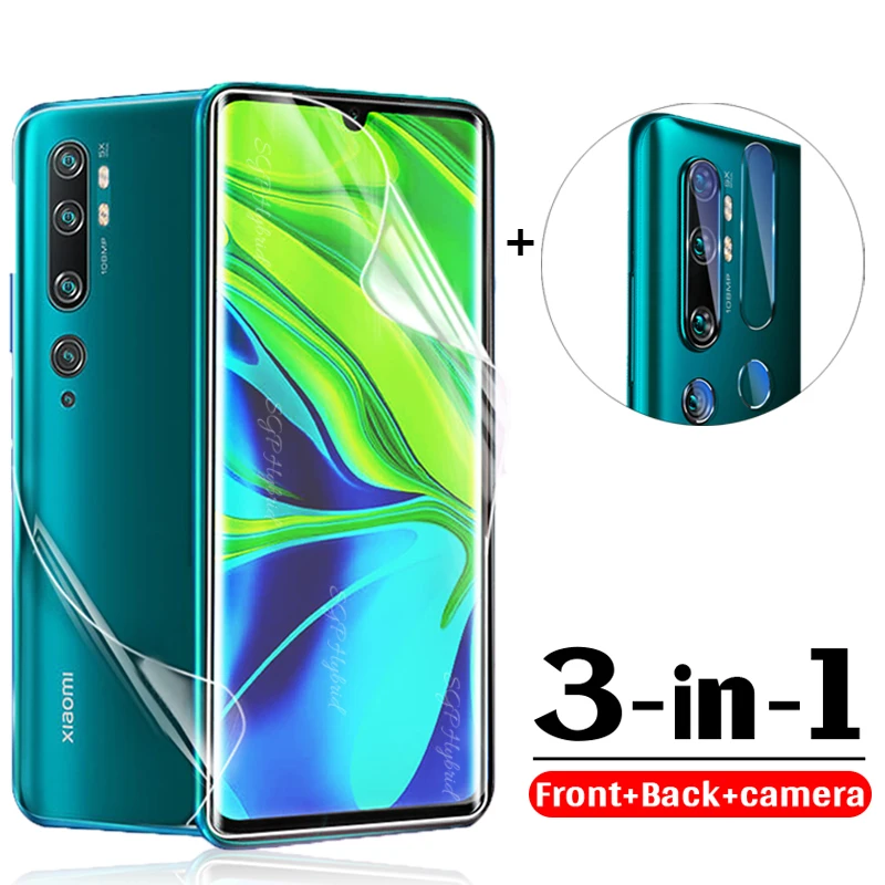 Гидрогелевая пленка для xiaomi 10 9 se 9se cc9 pro CC9E 8 lite 3 в 1 защитная объектива