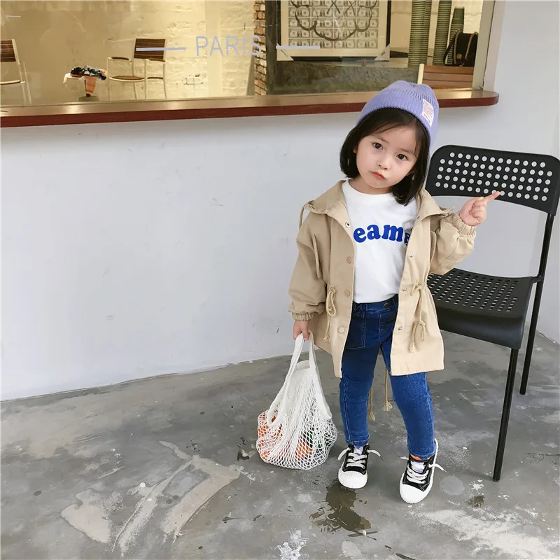 Осень 2019 новый детский Повседневный хлопковый плащ с длинными рукавами для