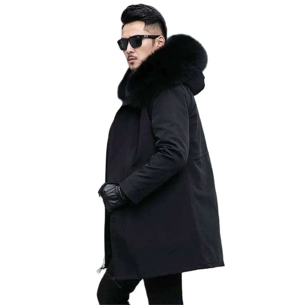 2022 Winter Top Hot Sale Parka Men Thick Cotton Coat Big Fake Fur Raccoon Hooded Coat To Keep Warm For Russian Jacket Clothing