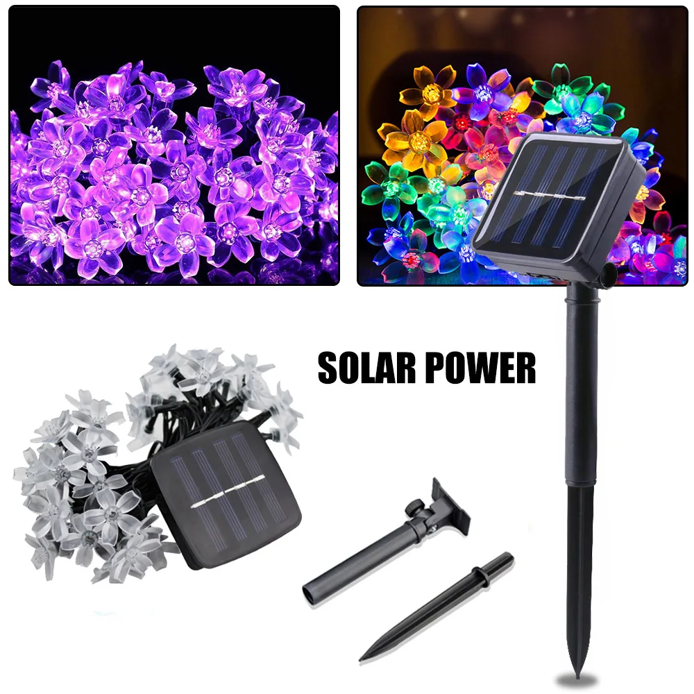 Рождественская светодиодная гирлянда на солнечной батарее уличсветильник