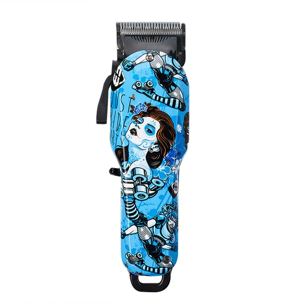 

Retro Oil Head Electric Clipper Water Transfer Colorful Graffiti Hair Clipper Professional Rechargeable Electric Fader