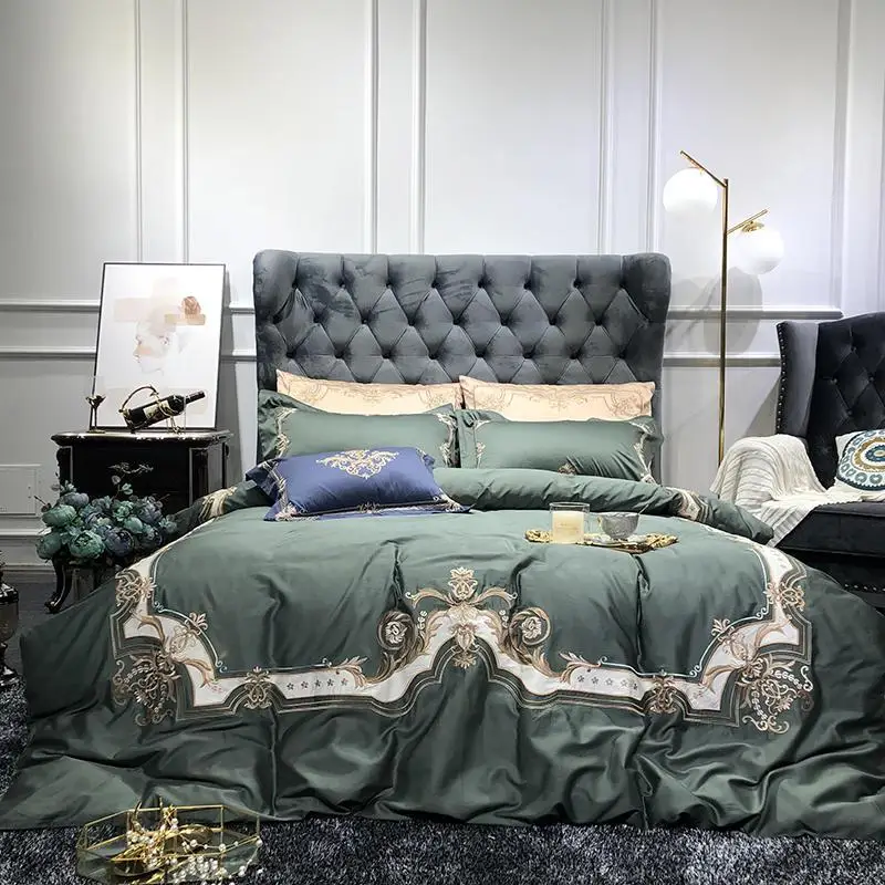 Бело зеленого цвета в европейском стиле роскошные пододеяльник набор с