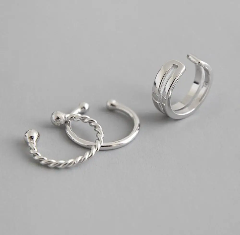 Женские серебряные серьги-каффы ювелирные изделия A1385 | Украшения и аксессуары