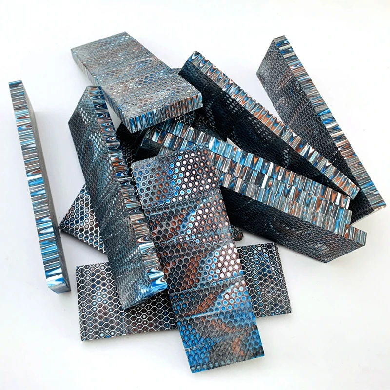 

C-Tek Snakeskin pattern Honeycomb resin board Knife handle material DIY knife parts -1pair 120x40x8mm