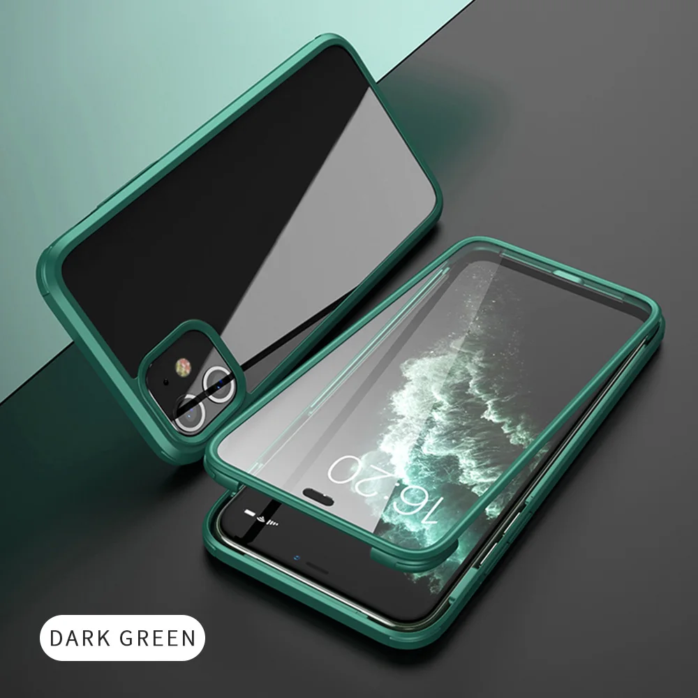 Роскошный 360 полный защитный чехол для телефона iPhone 11 Pro XS MAX XR двустороннее стекло