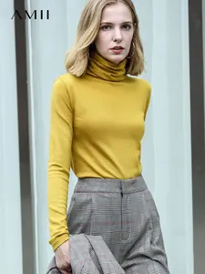 Свитер женский шерстяной, с высоким воротником, весна-зима, 11820098