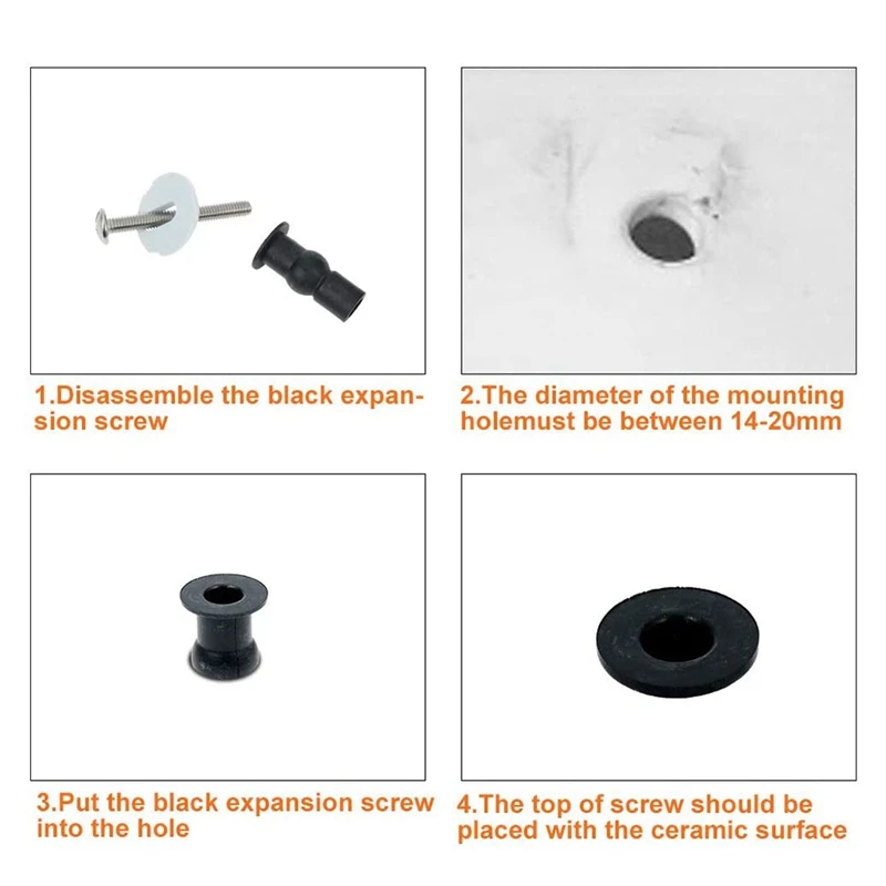

12SetToilet Seat Top Fix Screws Fixings Expanding Rubber Screw Universal Toilet Seat Hinges Top Nuts Screws