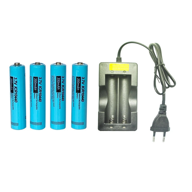 PKCELL 4x3 7 V ICR 10440 350mAh AAA литиевая аккумуляторная батарея + 2Solt зарядное устройство для