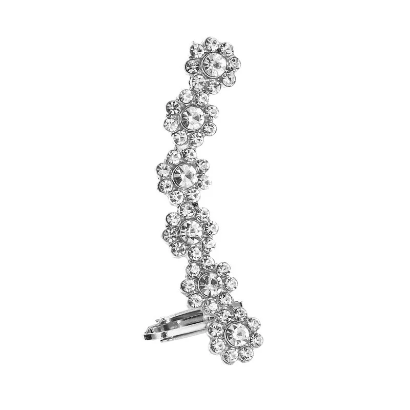 

Fashion Ear Cuffs Flower Ear Cuff Clip Earrings for Women Crystal Climbers No Piercing Fake Cartilage Earring Jewelry For Women