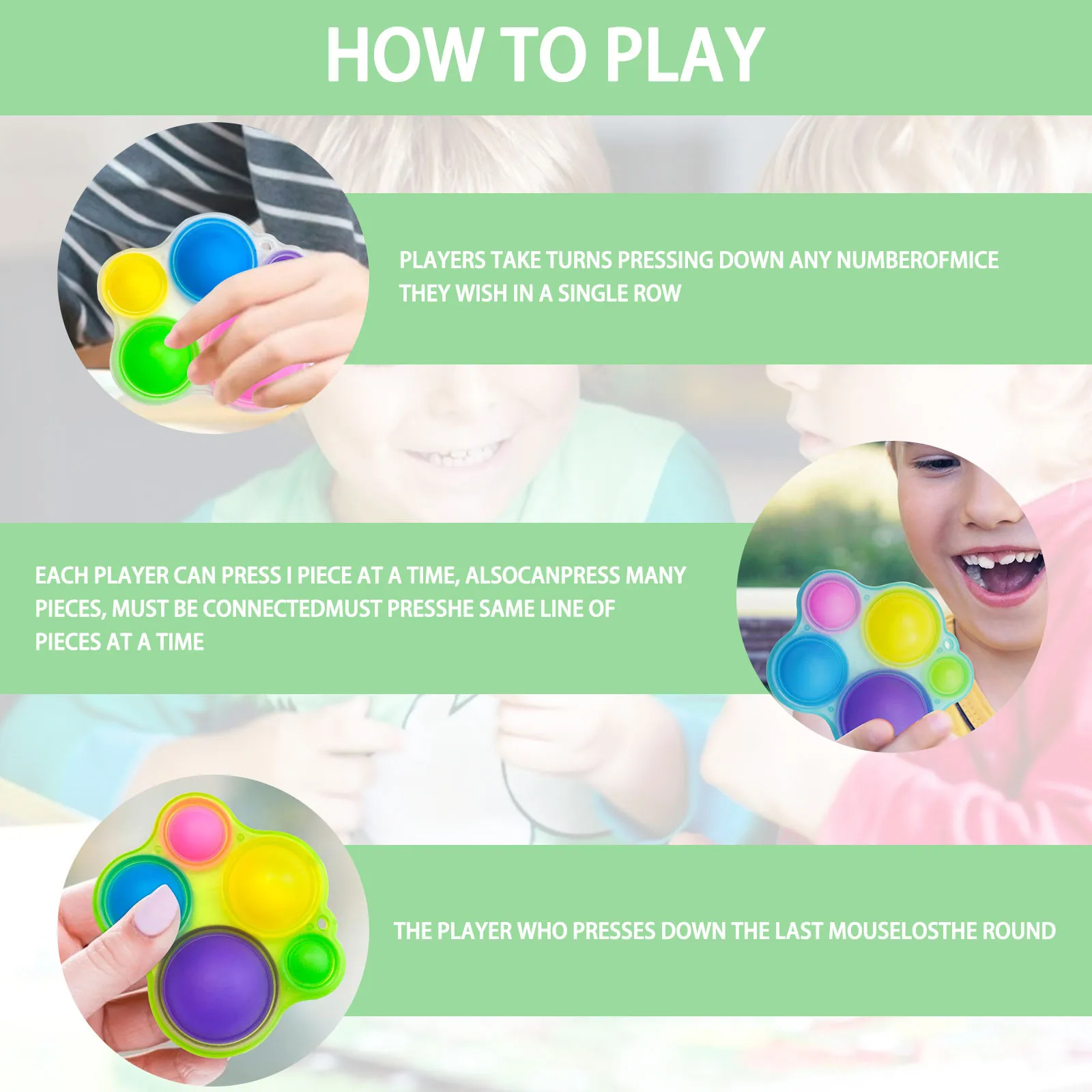 

Children Adult Dimple Toy Pressure Reliever Board Controller Educational Toy