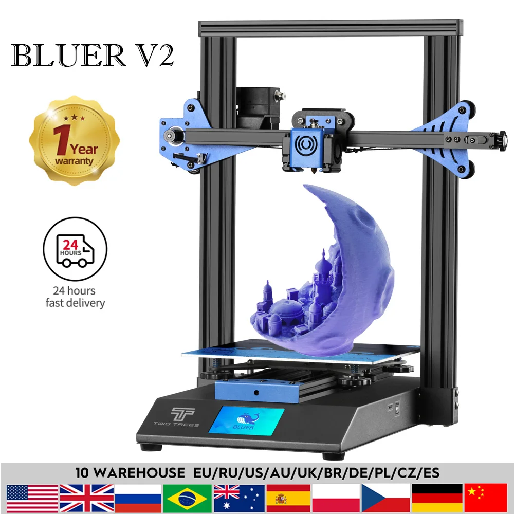 3D-принтер Twotrees Bluer V2 235*235*280 мм профессиональный принтер сделай сам для печати при