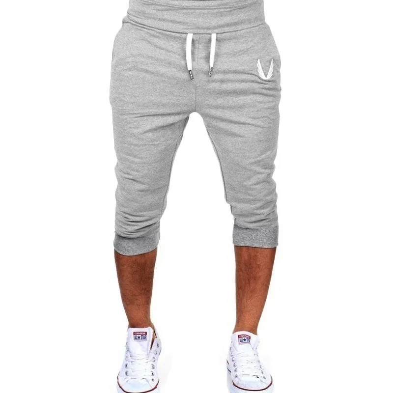 

ZOGAA Men Joggers Sweatpants Cotton Calf-length Casual Slim Fit Trousers Elastic Waistband Streetwear