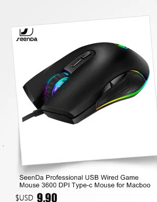 SeenDa, профессиональная Проводная игровая мышь, RGB, 7 кнопок, 4000 dpi, светодиодный, эргономичная, оптическая, игровая мышь для ПК, компьютера, ноутбука, геймера, мыши