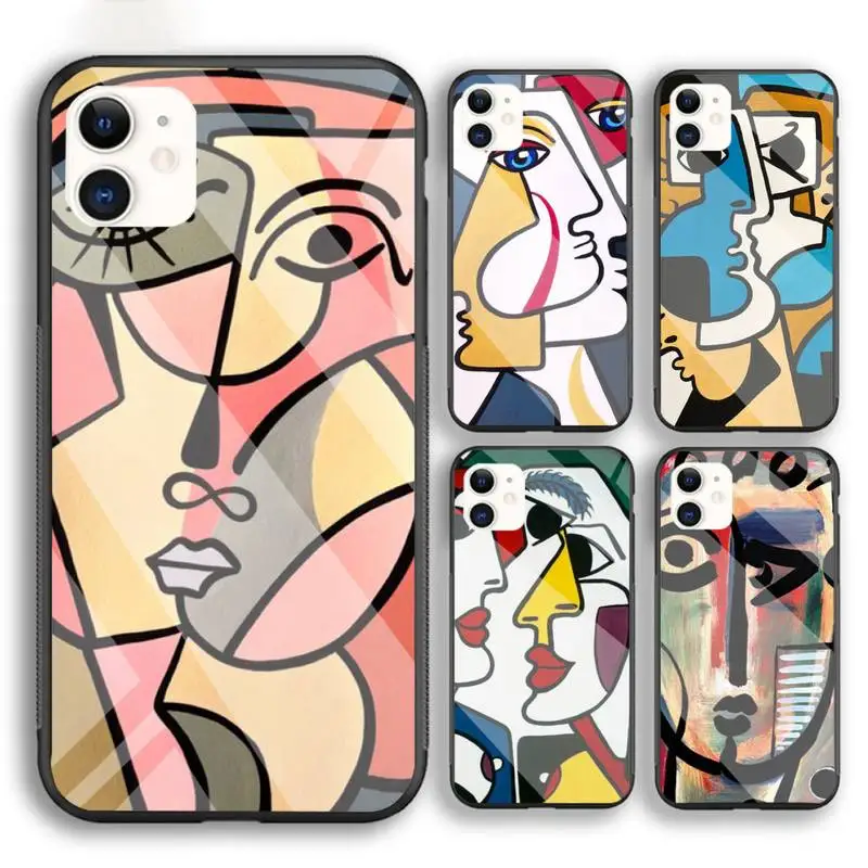 

Art Graffiti Geometric Abstract Phone Case For Iphone 6 6s 7 8 Plus XR X XS XSmax 11 12 Pro Mini Max Tempered Glass