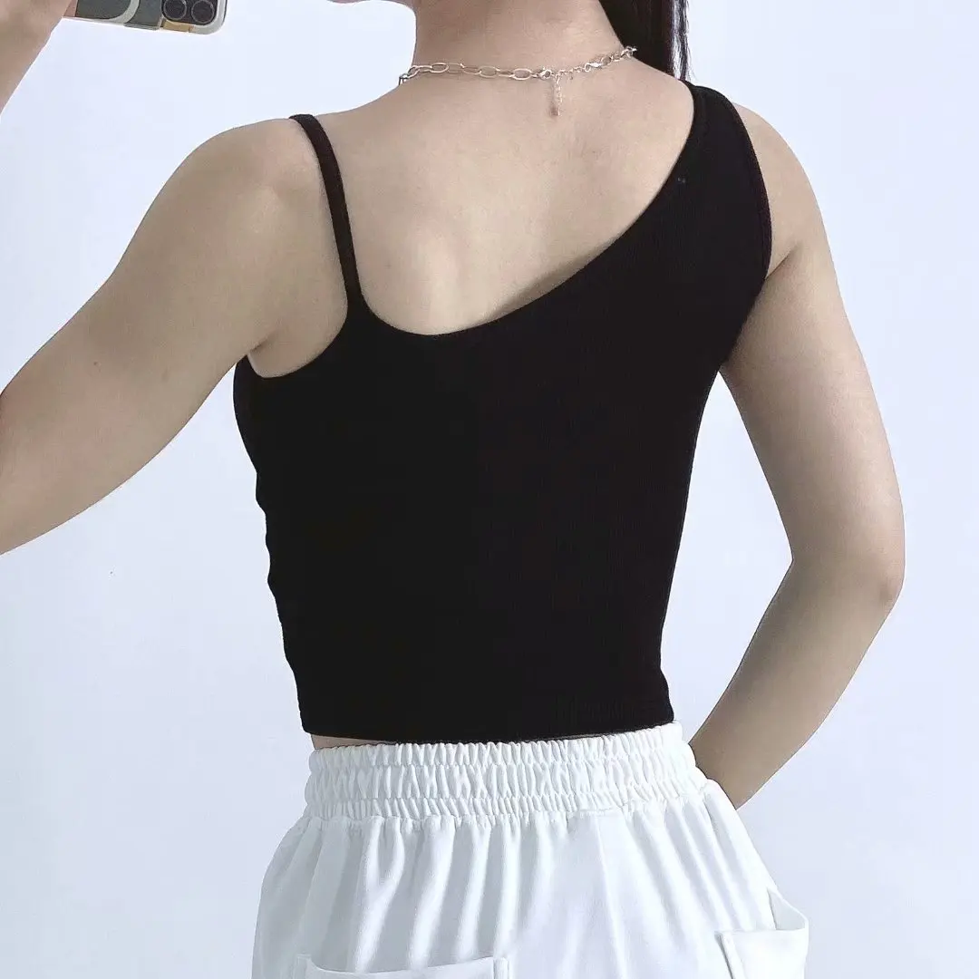 

Crop Tops halter sexy cami fashion cute tube Y2K summer top girl Female Streetwear Sleeveless Sports Bra women t shirt