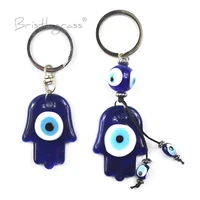 bristlegrass turkish blue evil eye hamsa hand keychains key chains ring holder lucky charms hanging pendants blessing protection