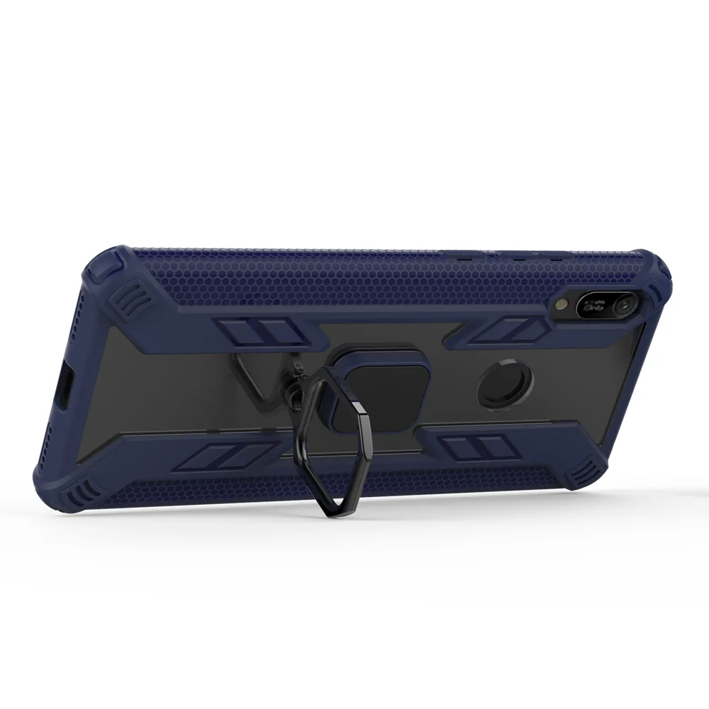 For Huawei Y6 2019 Dual Layer Magnetic Ring Armor Case Shockproof Impact Protective Back Kickstand Hard Luxury Cover | Мобильные