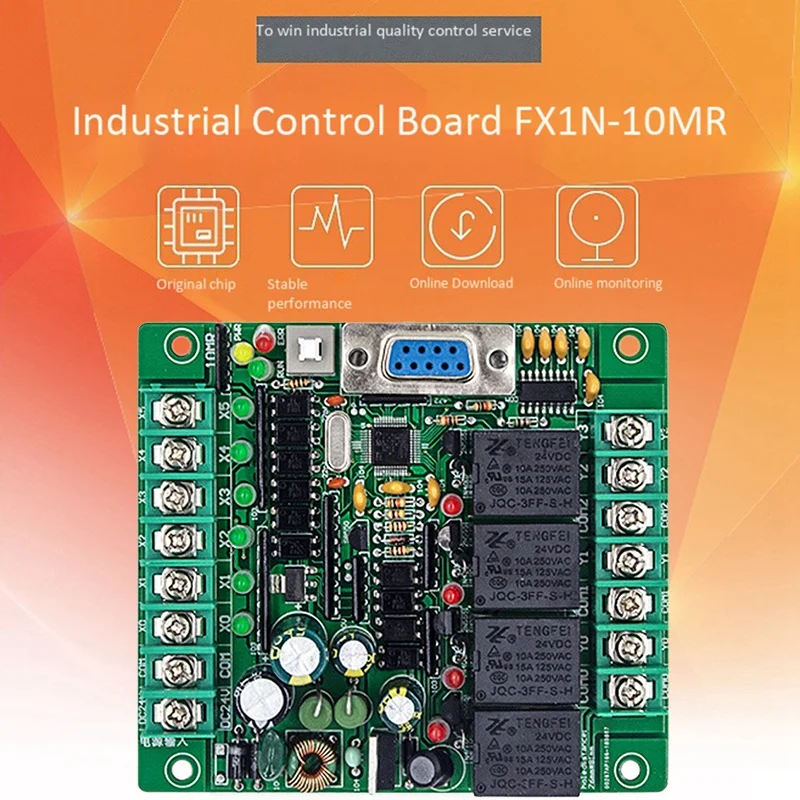 Программируемый логический контроллер Plc FX2N 10MR STM32 MCU 6 входов 4 выхода AD 0 10V мотор