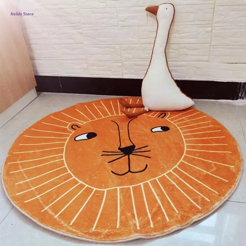 

Cartoon Lion Baby Play Mat Crawling Soft Pad Newborn Game Rug Round Floor Carpet Interior Room Decor