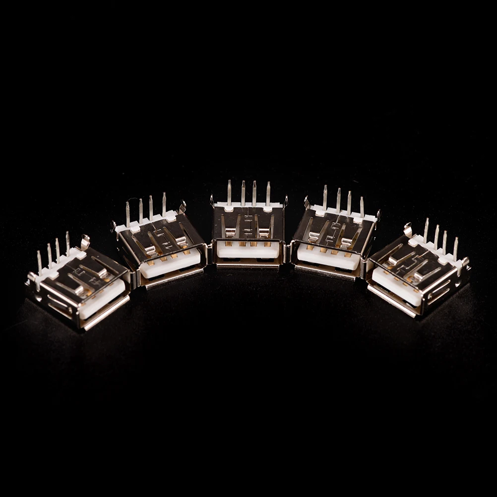 

10 Pcs USB Female Type A 4-Pin DIP Right Angle Plug Jack Socket Connector