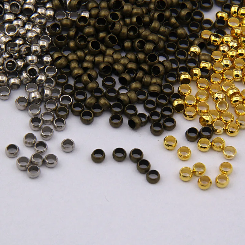 Обжимные концевые бусины для бижутерии золотистые/Серебристые с пробкой