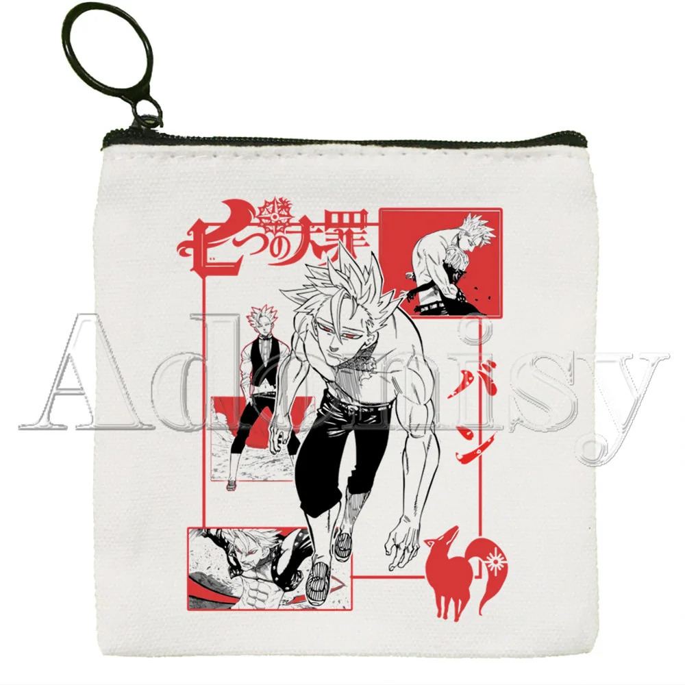 

Seven Deadly Sins Small Square Bag Coin Purse Storage Small Bag Card Bag Key Bag Coin Clutch Bag Zipper Key Bag