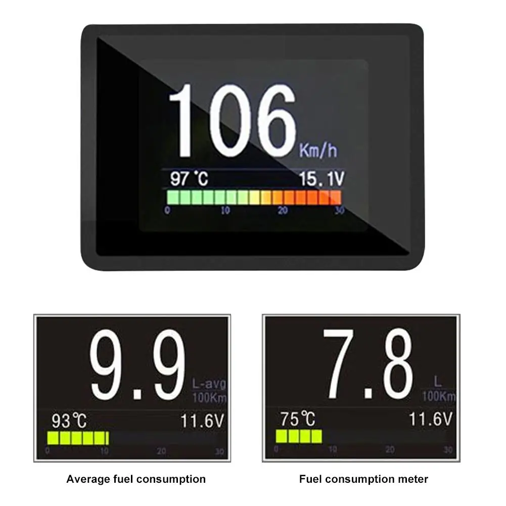 Цифровой спидометр OBD II автомобильный прибор с ЖК дисплеем и измерителем