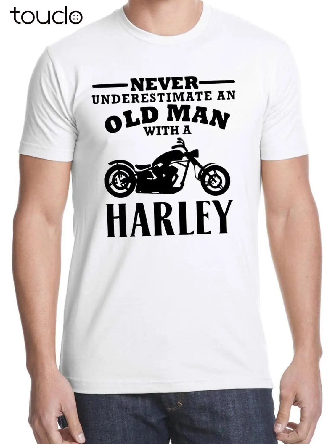 New Hot Sale T-shirt Motorbike Never Underestimate An Old Man Motorcycles Men Free Shipping | Мужская одежда