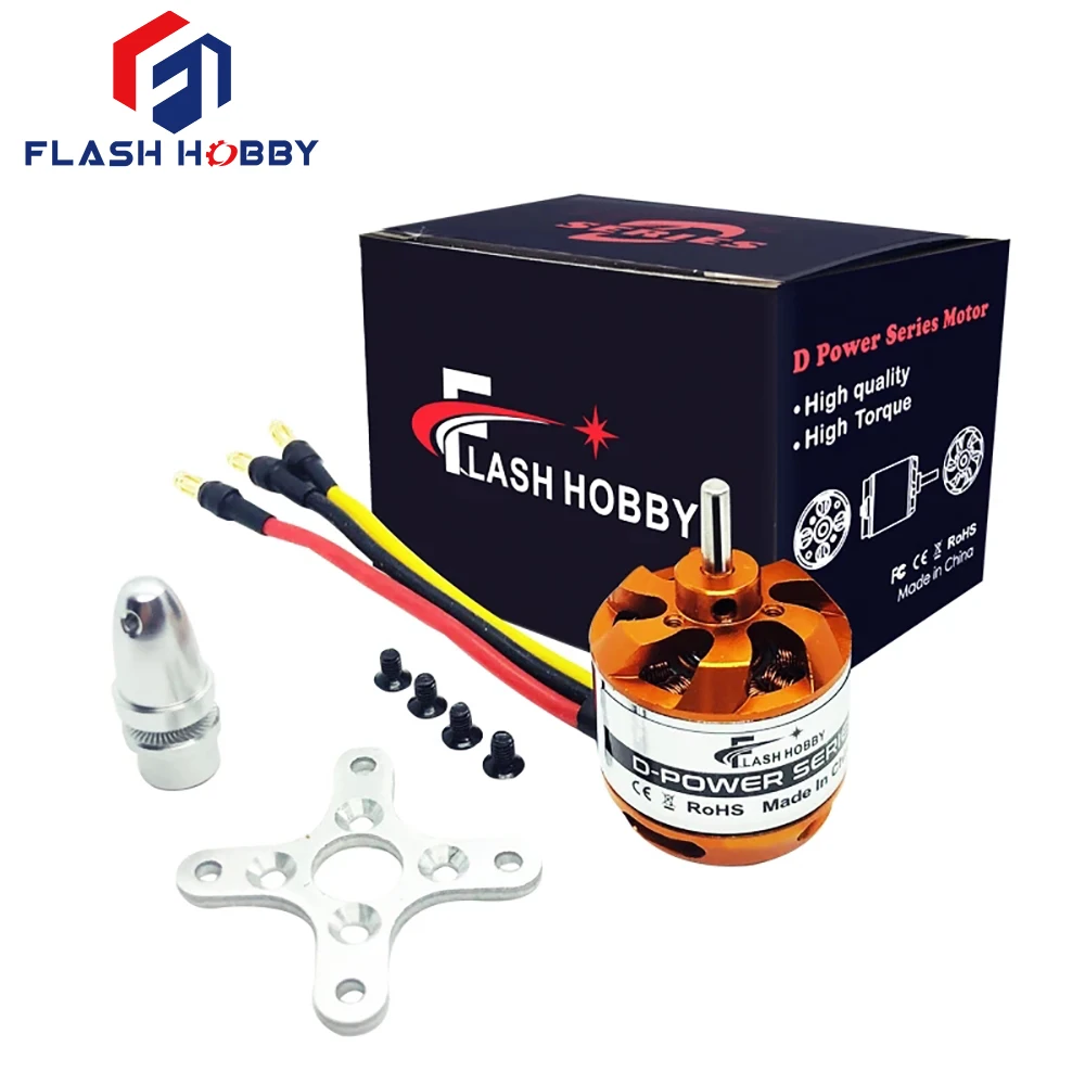 

Бесщеточный двигатель FLASHHOBBY D2826 930KV 1000KV 1400KV 2200KV для радиоуправляемых самолетов, мультикоптеров, бесщеточный мотор с внешним ротором