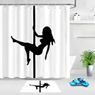 2 шт.компл. Водонепроницаемая занавеска для ванной сексуальная девушка женщина тени коврик для ванной и душевая занавеска набор с 12 крючками украшение дома