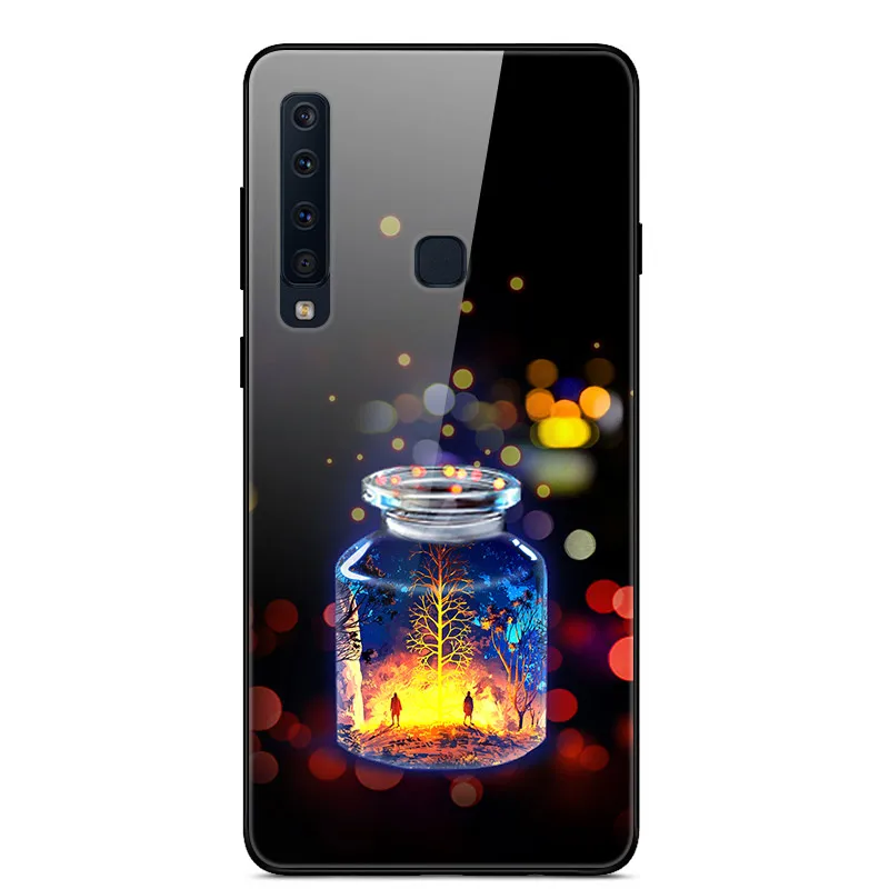 Чехол из закаленного стекла для samsung Galaxy A9, чехол с планетой космосом, стеклянный чехол на заднюю панель для samsung A9 A920F A920 A9S, чехол - Цвет: 43