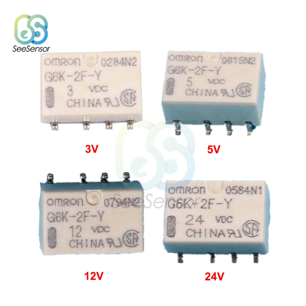 5 шт./лот DC 3V 5V 12V 24V SMD зеркальное реле сигнала 8pin для Omron|Реле| |