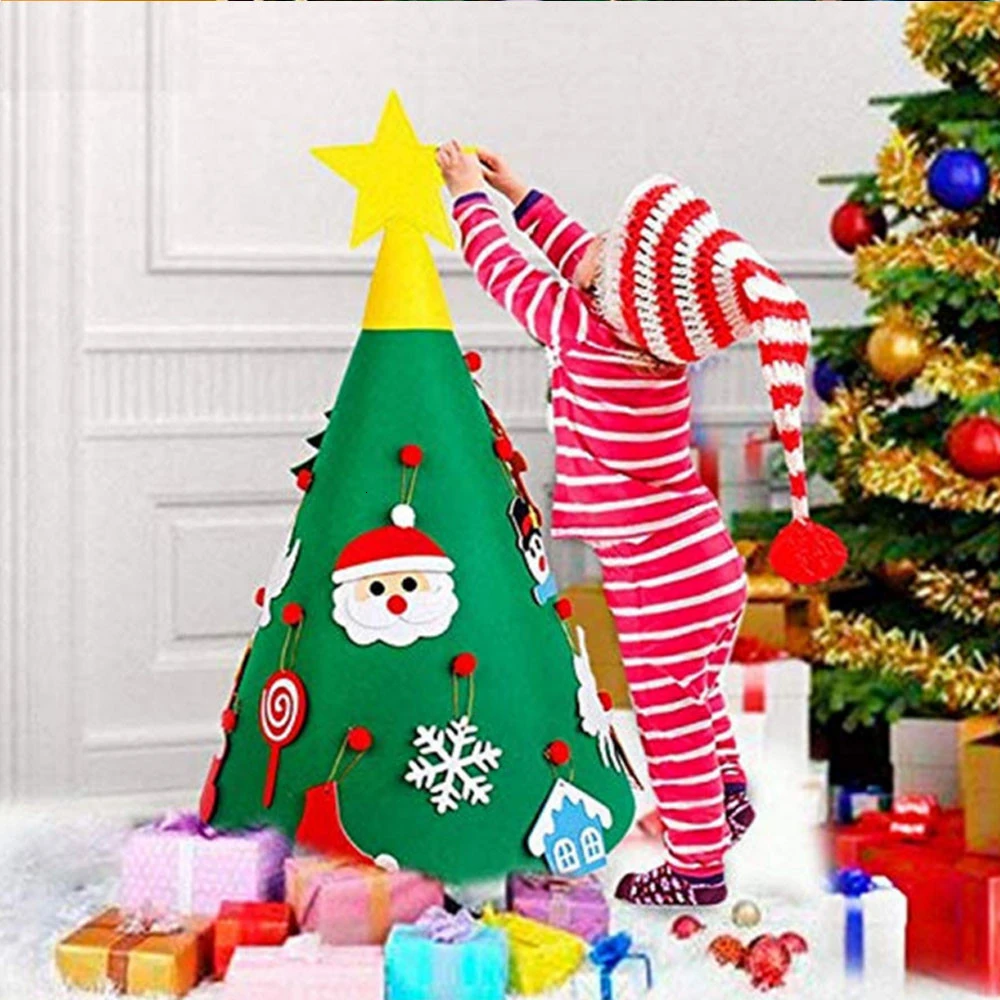 DIY головоломки игрушки для детей милый Войлок Рождественская елка 3D головоломка