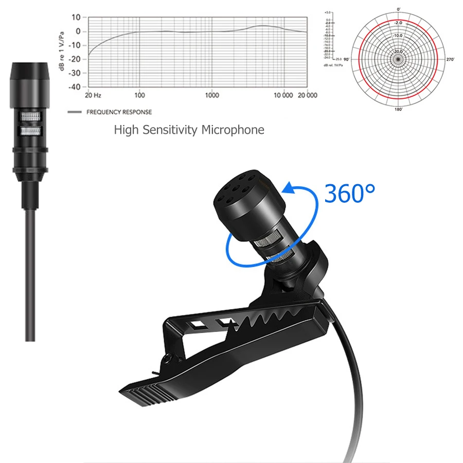 Конденсаторный микрофон металлический петличный зажим для галстука игровой