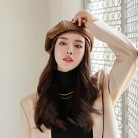 2021 fashion letter black beret women cotton spring summer painter hat female korean version japanese british retro cap