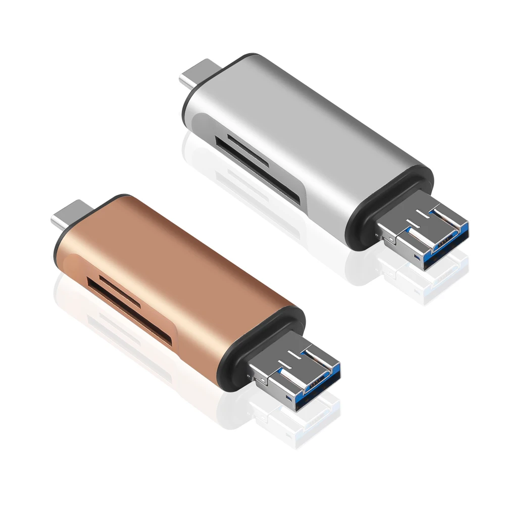 USB устройство для чтения TF карт 5 в 1 адаптер Type C OTG портативный с разъемом мама