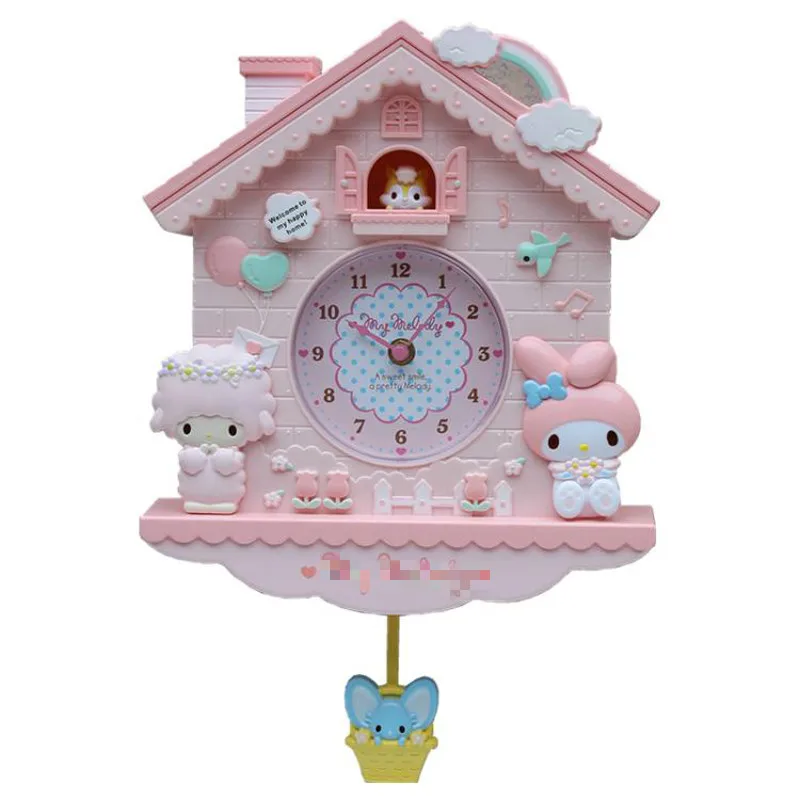 12 дюймов мультфильм My Melody Swing Дети Девочки Часы настенные кварцевые домашний декор для спальни Liveroom лучшие продажи продуктов