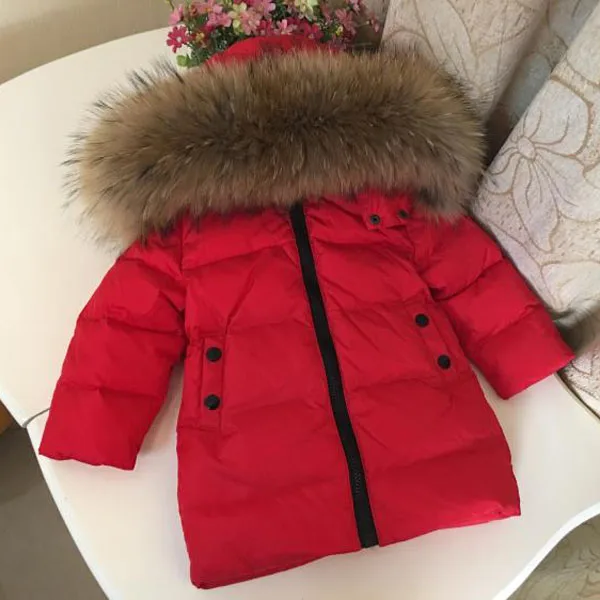 Baby Children's Down Jacket Boys Girls Winter Warm Thick Coat Real Ful