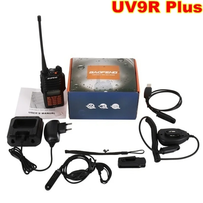 Baofeng UV-9R Plus(5rd Gen) рация 8 Вт 2800 мАч VHF UHF Двухдиапазонный портативный двухстороннее радио водонепроницаемый FM переносной цифровой