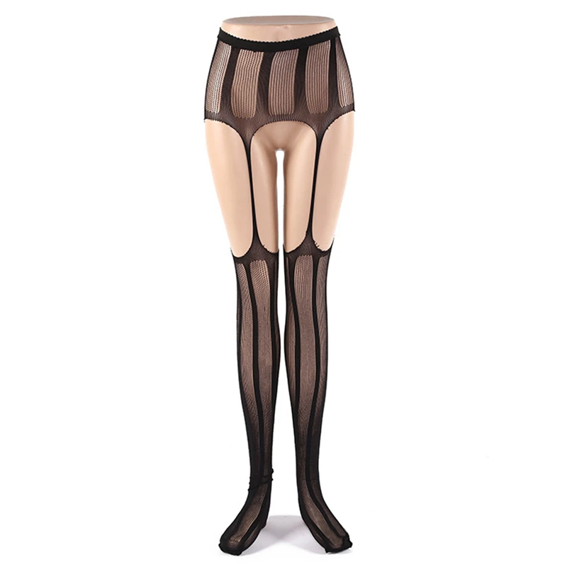 

Women Fishnet Stockings 2021 New Sexy Thigh Sheer Summer Jacquard Silk Pantyhose Suspender High Waist Lingeries Erotic Nightwear