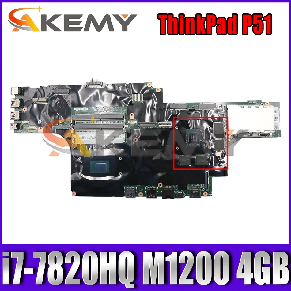 

For Lenovo ThinkPad P51 laptop Mainboard with i7-7820HQ CPU M1200 4GB GPU tested 100% working FRU 01AV361 01AV362 01AV371