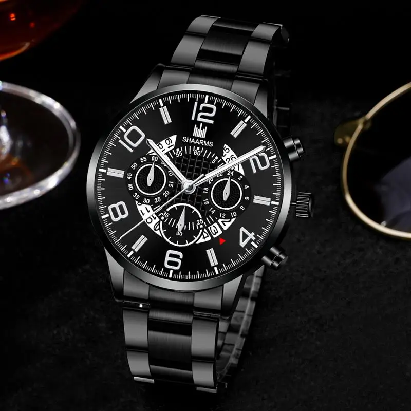 2020 Модные мужские коричневые часы роскошные из нержавеющей стали аналоговые