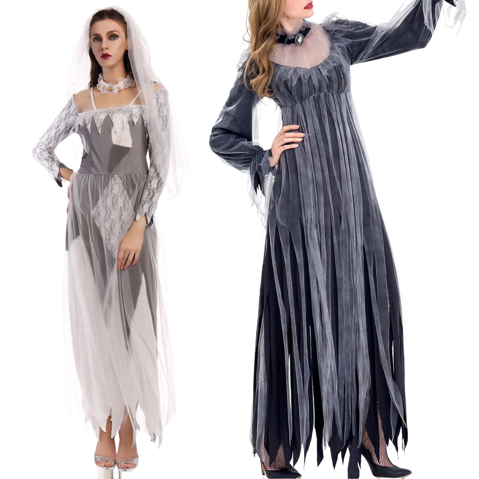 

Женские костюмы на Хэллоуин, платье невесты в виде зомби для косплея, подарки для вечеринки на Хэллоуин