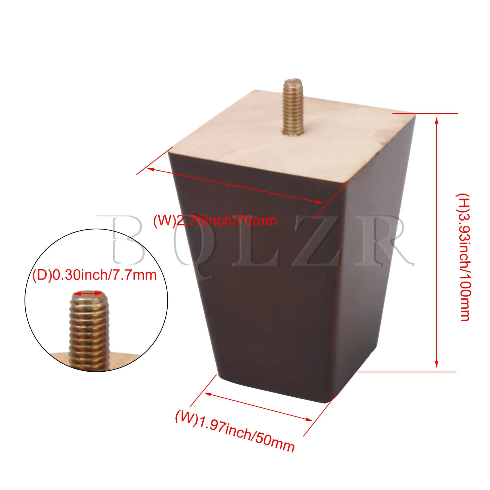 

BQLZR 4PCS Walnut Color Wood Furniture Sofa Leg Furniture Accessories 10x7x5cm